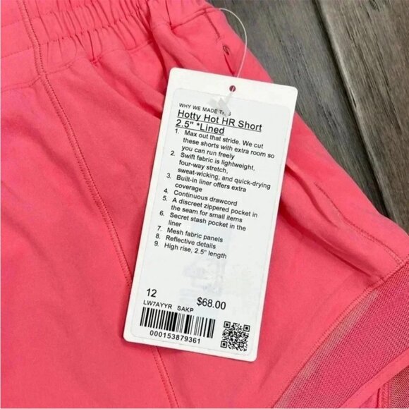 Lululemon NWT Hotty Hot High-Rise Short 2.5" Sakura Pink - Picture 6 of 9